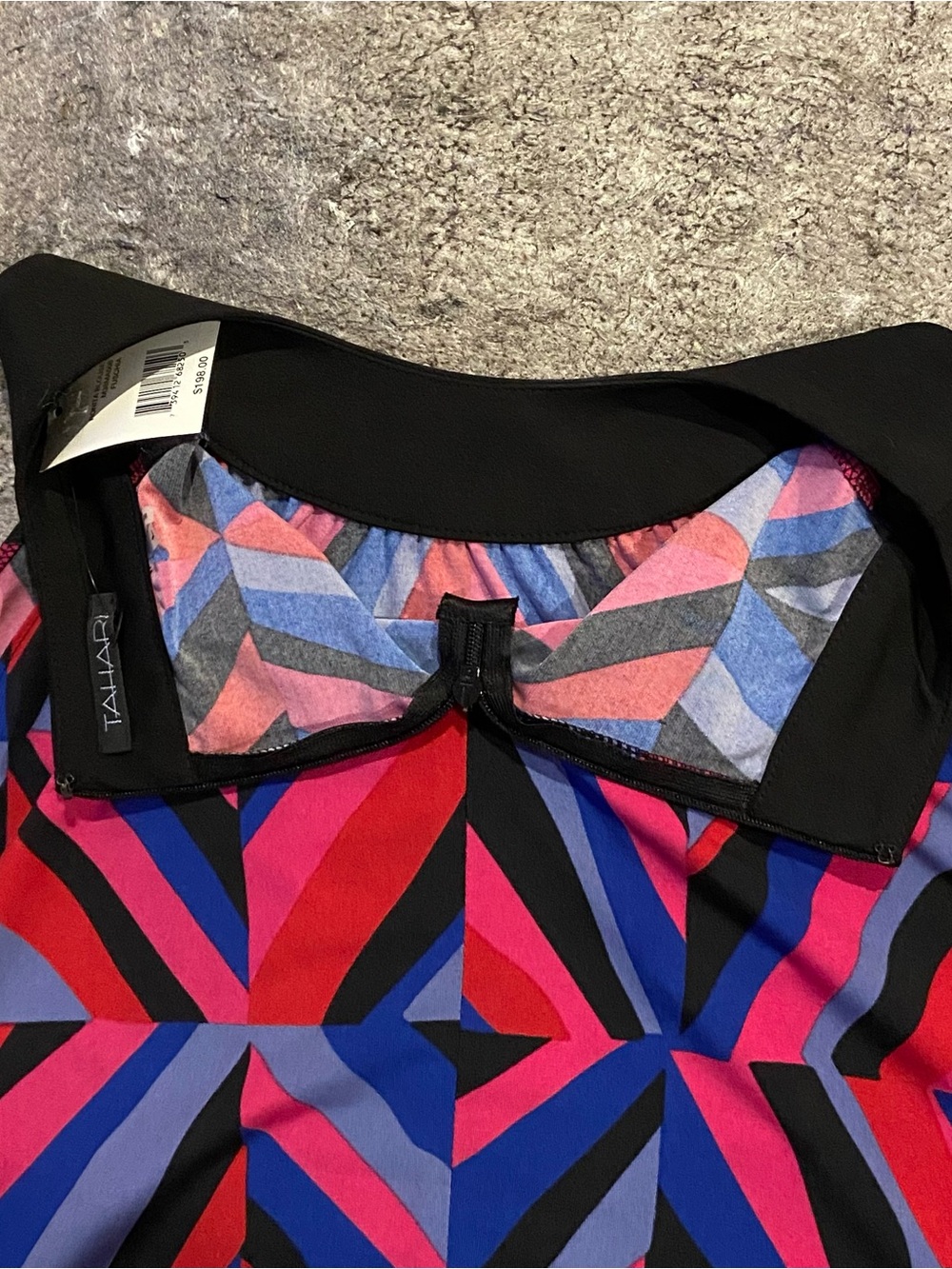 Tahari Black Womens Top with Pink & Blue Accent Y2K Ronita Blouse - Picture 5 of 8